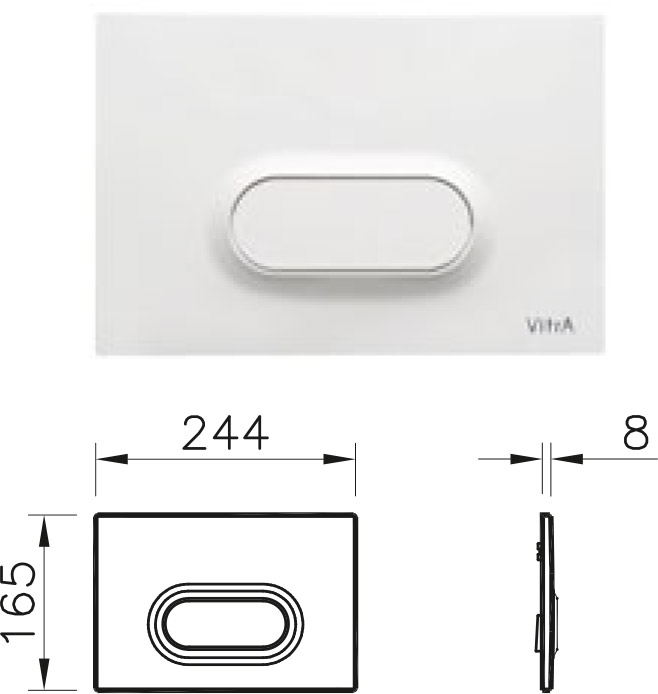 Vitra Loop O Önden Tek Basmalı Kumanda Paneli